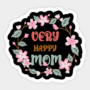 Very Happy Mom Floral Look Sticker